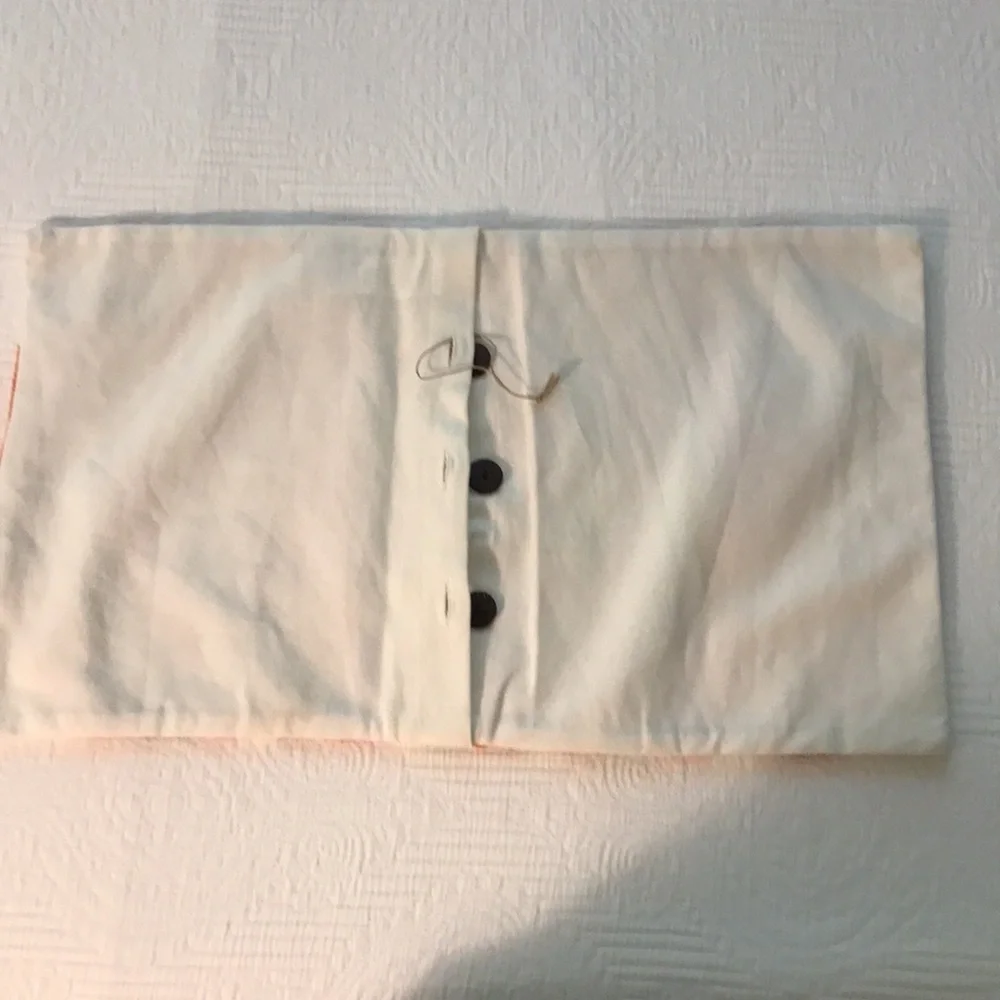 New West Elm Embroidered Striped Lumbar Pillow Cover Ivory Pink Gray Orange Rust